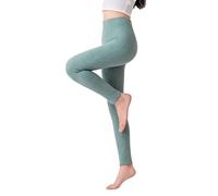 Générique Legging - Legging Femme Leggings Thermiques Taille Haute Coupe Slim Extensibles doublés en Polaire Chaude sous-Couche pour Temps Froid (Green XXXL)