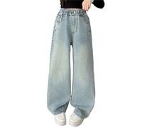 Générique Legging Long Jean Droit pour Filles avec détails brodés,Pantalon en Denim Stretch Confortable pour Les Tout-Petits et Les Grandes Filles,idéal Un Look décontracté et Tendance Automne-Hiver.