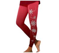 Générique Legging Noël Femme Taille Haute avec Design pour Mise en Valeur Hanches Exercice Collant Polaire Taille Haute Leggings