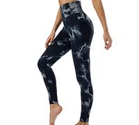 Générique Legging Yoga Cravate de Levage de Hanche pêche serrée pour Femmes Teint Taille Haute sans Couture Cravate Teinture Yoga Fitness Pantalon