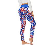 Générique Leggings Anti Cellulite,Pantalons Haut entraînement Leggings Yoga Sports Women Day Lifting Course imprimé Collants d'indépendance Taille Butt Pantalon de Yoga