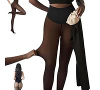 Générique Leggings Gainants En Polaire à Une Couture, Restent Au Chaud Et Sculptent Silhouette Collants Thermiques De Compression(Bronze,2XL/3XL)