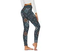 Générique Leggings Sport Femme - Legging Femmes Pleine séance d'entraînement Running Sports Collants Butt Lift Yoga Pants Style imprimé Leggings High Waisted Yoga Pants (Navy M)