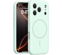 Générique Lens Flat Liquid Silicone Magnetic Phone Case for iPhone 14/15/16/17Promax, Silicone Magnetic Mobile Phone Cases (White,17Pro) (for iPhone17Air,Green)