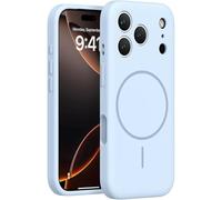 Générique Lens Flat Liquid Silicone Magnetic Phone Case for iPhone 14/15/16/17Promax, Silicone Magnetic Mobile Phone Cases (White,17Pro) (for iPhone14,Blue)