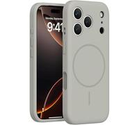 Générique Lens Flat Liquid Silicone Magnetic Phone Case for iPhone 14/15/16/17Promax, Silicone Magnetic Mobile Phone Cases (White,17Pro) (for iPhone16,Gray)