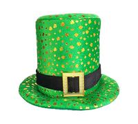 Générique Leprechaun Hat, Creative Green Topper, 12.99x7.87 Inches Stylish Shamrock Headwear, Festive Holiday Costume Piece, Fun St. Patrick's Day Accessory For Parades Parties Celebrations