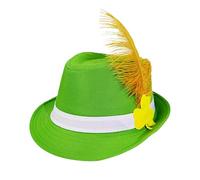 Générique Leprechaun Hat - St Patricks Irish Shamrock Costume, Premium Green Felt Top Hat with Gold Buckle, Festive Holiday Accessory, Ideal for Men Women Daily Stage Photo Booth