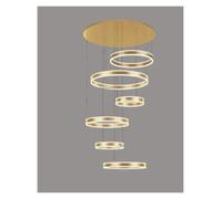 Générique Les Cercles Modernes Ont Mené Des Lampes Suspendues,lustres | Minimaliste Dimming Living Villa Duplex Escalier Plafond Plafonnier Luminaires Luminaires