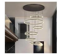 Générique Les Cercles Modernes Ont Mené Des Lampes Suspendues,lustres | Minimaliste Dimming Living Villa Duplex Escalier Plafond Plafonnier Luminaires Luminaires