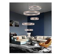 Générique Les Cercles Modernes Ont Mené Des Lampes Suspendues,lustres | Minimaliste Dimming Living Villa Duplex Escalier Plafond Plafonnier Luminaires Luminaires
