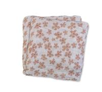Générique Les Chatounets - Lot de 2 Langes Bébé - Carrés en Gaze de Coton 70x70cm - Multi-Usages : Couverture, Doudou, Bavoir - Motif Fleurs