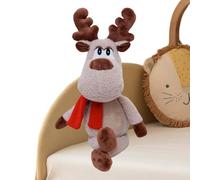Générique Les Rennes De Noël - Peluche Jouet De 50cm avec Écharpe Rouge | Jouet Animal en Peluche Renne | pour La Maison Le Salon La Chambre Les Les Amis Et La Famille