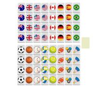 Générique Les Tuiles De Mahjong À Motif Drapeau | Ensemble Mahjong avec Drapeaux Nationaux | Jeu de Société Portable pour Famille Nuit Voyages Pique-Nique Printemps