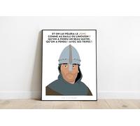 Générique Les visiteurs - Godefroy de Montmirail - Affiche minimaliste - Poster - Impression (Et on lui pèlera le jonc, 11 * 15cm)