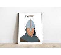 Générique Les visiteurs - Godefroy de Montmirail - Affiche minimaliste - Poster - Impression (Que trépasse si je faiblis, 11 * 15cm)