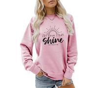 Générique Let Your Light Shine Sweatshirt, Be The Light Sweatshirt Femme Pull à col Rond Tops Positive Christian Shirt Cadeaux