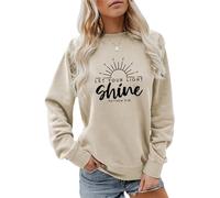 Générique Let Your Light Shine Sweatshirt, Be The Light Sweatshirt Femme Pull à col Rond Tops Positive Christian Shirt Cadeaux
