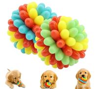 Générique Lettuce Pets Dog Toys, Heavy-Duty Spiky Chew Ball, Cute Chew Toys, Teeth Cleaning Chewing Training for Medium & Large Dog Toy (Blue+Green,2 Pcs)