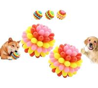 Générique Lettuce Pets Dog Toys, Lettuce Pets Chew Ball, Heavy-Duty Spiky Chew Ball - Dental-Friendly Toy for Medium & Large Dogs Teeth Cleaning (2 Pink)