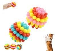 Générique Lettuce Pets Dog Toys, Lettuce Pets Chew Ball, Heavy-Duty Spiky Chew Ball, Dental-Friendly Toy for Medium & Small Dogs Teeth Cleaning Chewing Training (Blue + Pink)