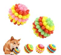Générique Lettuce Pets Dog Toys, Lettuce Pets Chew Ball, Heavy-Duty Spiky Chew Ball - Dental-Friendly Toy for Medium & Large Dog (Green+Pink)