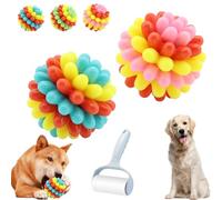 Générique Lettuce Pets Dog Toys, Lettuce Pets Chew Ball, Heavy-Duty Spiky Chew Ball, Medium & Small Dogs Teeth Cleaning Chewing Training, Supports Oral Health During Play (Blue+Pink)