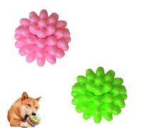 Générique Lettuce Pets Dog Toys, Lettuce Pets Chew Ball, Heavy-Duty Spiky Chew Ball - Medium & Small Dogs Teeth Cleaning Chewing Training (2PCS-24)