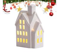Générique Leuchtendes Keramikhaus | Festliches Mini-Ornament | Glasierte Weihnachtsdekoration | Für Tisch, Theke, Schreibtisch, Kaminsims, Homeoffice, Feier, Weihnachtsdekoration