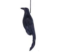 Générique Leurre De Chasse Au Corbeau Réaliste - À Oiseaux De Simulation De 30,5 Cm | Corbeau Noir Réaliste avec des Plumes | Leurre Mort Suspendu - Décoration De Jardin Halloween