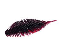 Générique Leurres Souples Appâts de Pêche Grub Accessoires Artificiels vers de Pêche Simulation Portable Léger Pratique Usage Pêche en Rivière Étang Lac, Noir Rouge