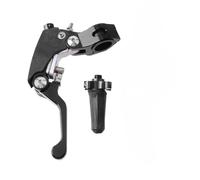 Générique Leviers de frein et d'embrayage pliables 360° course avec poignée anti-chute gain temps pour CR CRF YZF EXC(Clutch Lever Black)