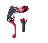 Générique Leviers de frein et d'embrayage pliables 360° course avec poignée anti-chute gain temps pour CR CRF YZF EXC(Clutch Lever Red)