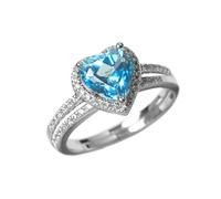 Générique Liant Crochets Anneaux Brillant nouveau B Lue entendre T en de Zircon ensemble de bagues de fiançailles cadeau choix de cadeau Anneaux Clous Bagues (Blue, C)