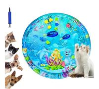 Générique Libiyi GlowPad, Libiyi 24in Cat Water Mat with Fish, Thickened Leakproof Anti-Scratch, with Manual Air Pump, Interactive Indoor Outdoor Summer Cooling Toys (100cm B)