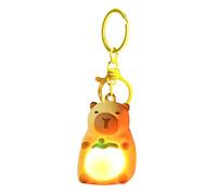 Générique Light-Up Capybara Keychain | ABS, 12cm / 4.72in | Cute Cartoon Capybara Backpack Charm, Creative Gift Accessory | Keychain Color Random, Plush Toy Not Included, Fun Collectible, 1pc