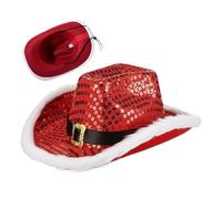 Générique Light Up Cowboy Hat | Costume Headwear with Sequins | Christmas Hats for Women Men Party Gathering Celebration Outdoor Sports Event Concert Halloween Cosplay Holiday