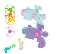Générique Light-Up Flying Disc Cat Launcher Set, Interactive Flying Cat Toy with 3 Colorful Discs 1 Light-Up Disc, Cats Fetch Toy for Enrichment Pet Training and Chasing (2pcs-b)