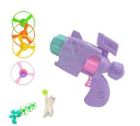 Générique Light-Up Flying Disc Cat Launcher Set, Interactive Flying Cat Toy with 3 Colorful Discs 1 Light-Up Disc, Cats Fetch Toy for Enrichment Pet Training and Chasing (Purple)