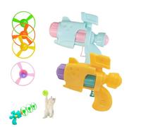 Générique Light-Up Flying Disc Cat Launcher Set, Interactive Flying Cat Toy with 3 Colorful Discs 1 Light-Up Disc, Cats Fetch Toy for Enrichment Pet Training and Chasing (2pcs-d)