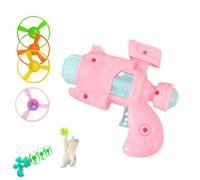 Générique Light-Up Flying Disc Cat Launcher Set, Interactive Flying Cat Toy with 3 Colorful Discs 1 Light-Up Disc, Cats Fetch Toy for Enrichment Pet Training and Chasing (Pink)