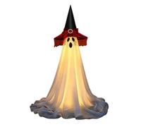 Générique Light Up Ghost Halloween Decoration, Standing Witch Hat LED Ghost | Tall Glowing Design with Warm LED Light String, Ideal for Porch, Patio, Yard & Haunted House