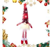 Générique Light Up GNOME Christmas Decoration - Battery Powered GNOME Doll, Holiday Toy with Snowflake Knitted Hat for Home Table Decor, Faceless Glowing Doll, Old Man Snowflake Knitted,