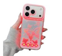 Générique Light Up Phone Case, Vibrant LED Bowknot Phone Case, Built-in Light Up Phones Cases, Fashion LED Flash Protective Cover for Phone 11/12/13/14/15/16/17 Pro/Pro Max (for iPhone16,Butterfly)