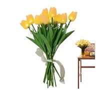Générique Light Up Tulips - 15-Pack LED Flower Lamps | Romantic Artificial Tulıp Night Lights | Cute Fairy Bedroom Table Lamps for Home Decor | Pink Yellow White Tulıp Lamp Set