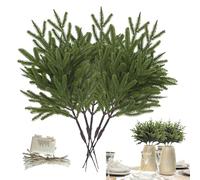 Générique Lighted Pine Branches - 5 Piece Long Lasting Greenery Decoration | Battery Powered PP Material Stems, Festive Lit Christmas Accessories for Family, Friends, Gathering, Indoor and Outdoor