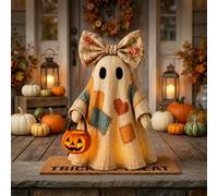 Générique Lighted Vintage Patchwork Ghost, 2027 Vintage Halloween Patchwork Ghosts Lamp, Vintage Halloween Patchwork Ghosts Lamp for Mantel Shelf Entryway Porch (1)