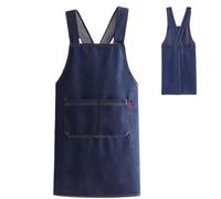 Générique Lightweight Cotton Apron with Front Pocket & Cross Back, Soft Denim Style Kitchen Apron for Men & Women, Comfortable Jean Cooking Apron for Baking, BBQ, Gardening & Workshop