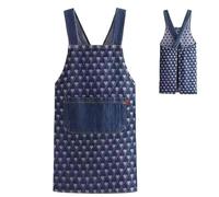 Générique Lightweight Cotton Apron with Front Pocket & Cross Back, Soft Denim Style Kitchen Apron for Men & Women, Comfortable Jean Cooking Apron for Baking, BBQ, Gardening & Workshop