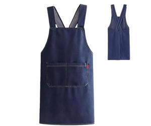 Générique Lightweight Cotton Apron with Front Pocket & Cross Back, Soft Denim Style Kitchen Apron for Men & Women, Comfortable Jean Cooking Apron for Baking, BBQ, Gardening & Workshop